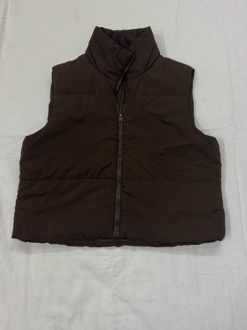 Women's Quilted Puffer Vest - Chocolate Brown